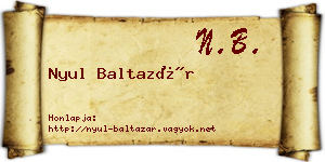 Nyul Baltazár névjegykártya